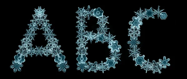 Alphabet of snowflakes — Stock Photo, Image