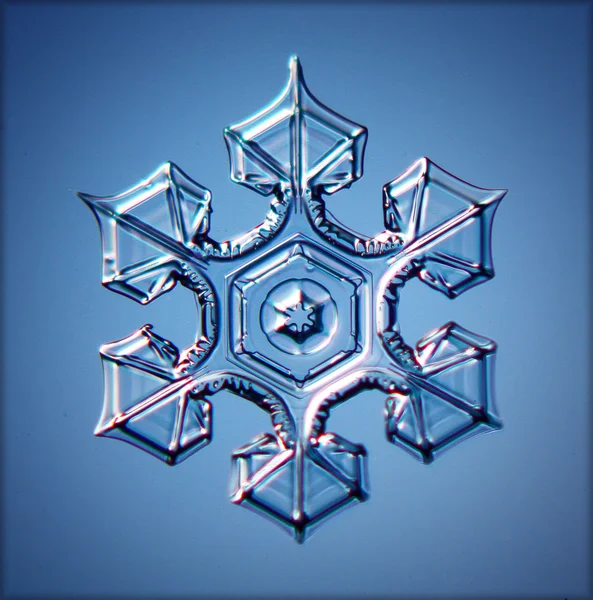 Natural snowflake macro — Stock Photo, Image