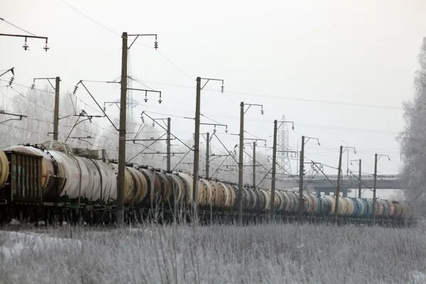 Railway in winter — Stock Photo, Image