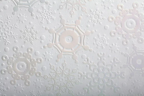 Textura de papel branco com flocos de neve texturizados para cartão — Fotografia de Stock