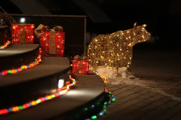 Navidad decorado patio delantero — Foto de Stock