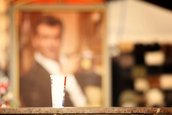 Fast food drink with straw