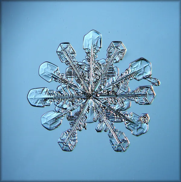Macro copo de nieve natural — Foto de Stock