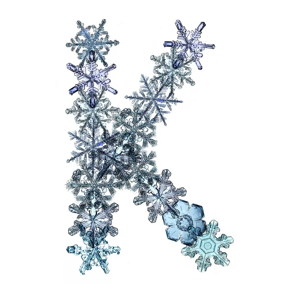 雪花的字体 — 图库照片