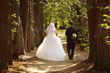 Genç gelin ve Damat Düğün yaz Park