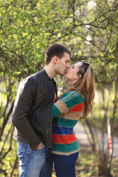 Lovers, man and woman in the spring — Stock Photo, Image
