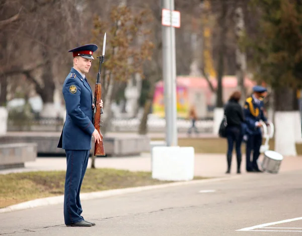 Parade rehearsal in Russia — Stock Photo, Image