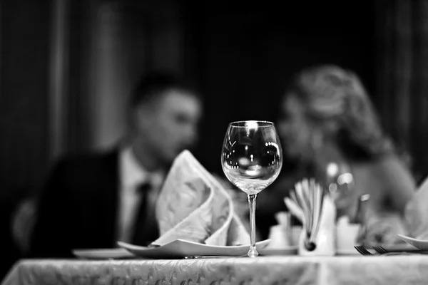 Configuração de mesa de restaurante, banquete — Fotografia de Stock