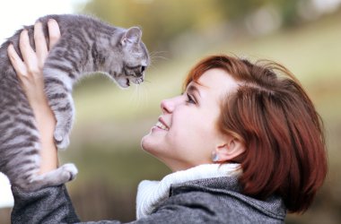 bir yavru kedi kız