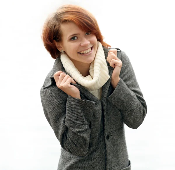 Portrait of beautiful red-haired brunette — Stock Photo, Image