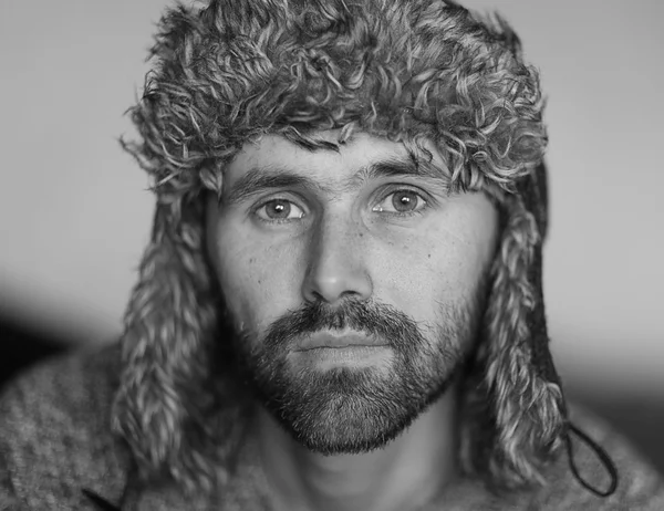 Bearded man in a cap — Stock Photo, Image