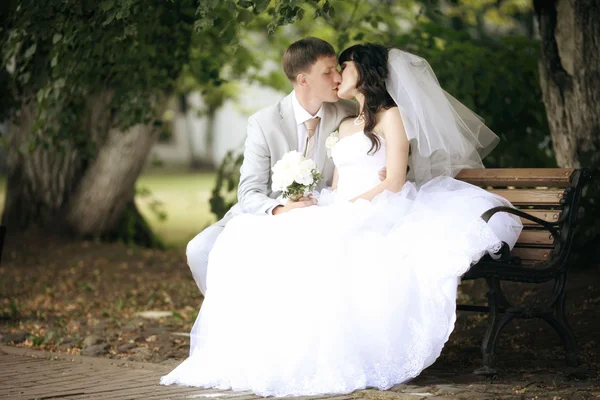 Novia y novio en la boda — Foto de Stock