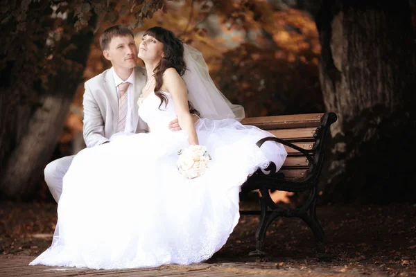 Braut und Bräutigam bei der Hochzeit — Stockfoto