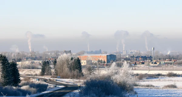 Winter smoke — Stock Photo, Image