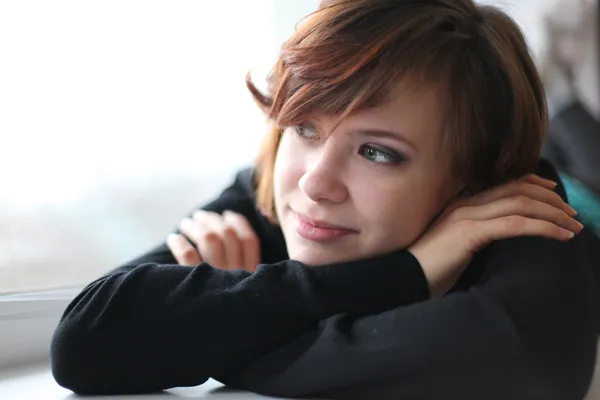Smiling red-haired girl — Stock Photo, Image