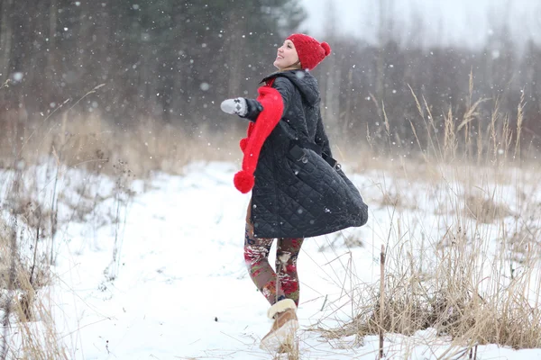 Happy girl running — Stock Photo, Image