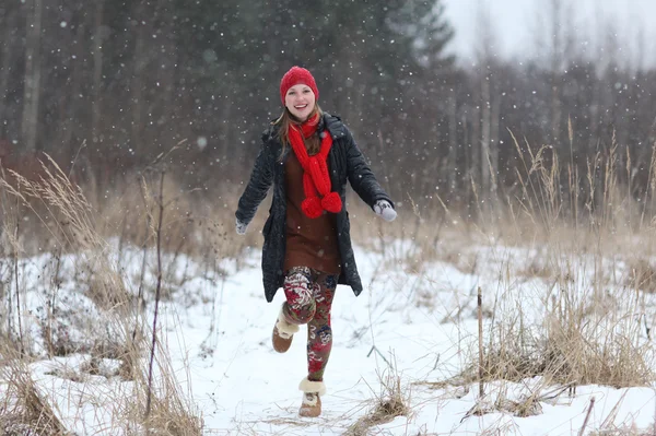 Happy girl running — Stock Photo, Image