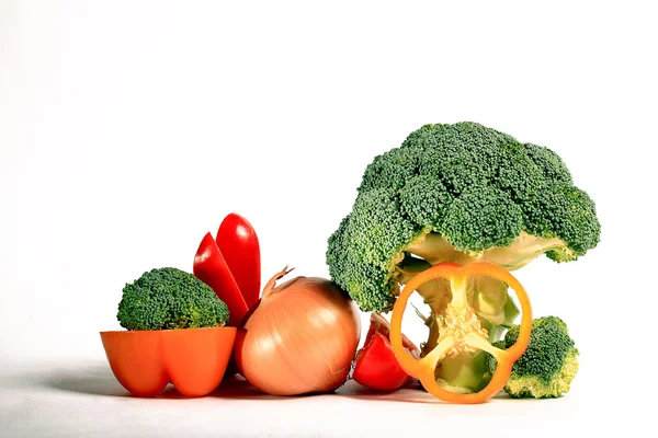 Brokkoli, Paprika und Zwiebeln — Stockfoto