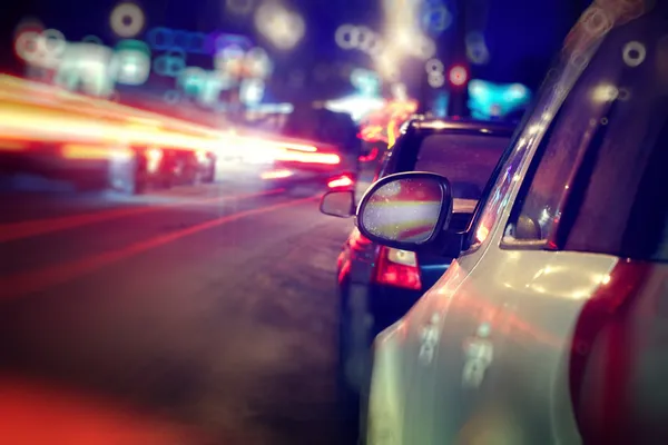 City car traffic at night — Stock Photo, Image