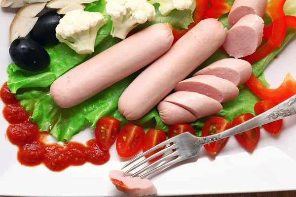 Boiled sausages — Stock Photo, Image