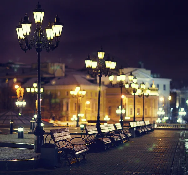 Benches in city