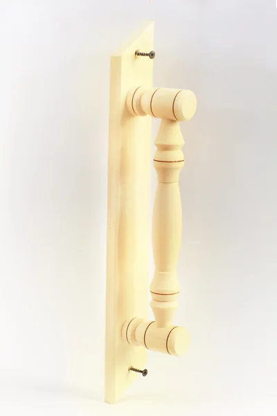 Maçaneta da porta de madeira — Fotografia de Stock