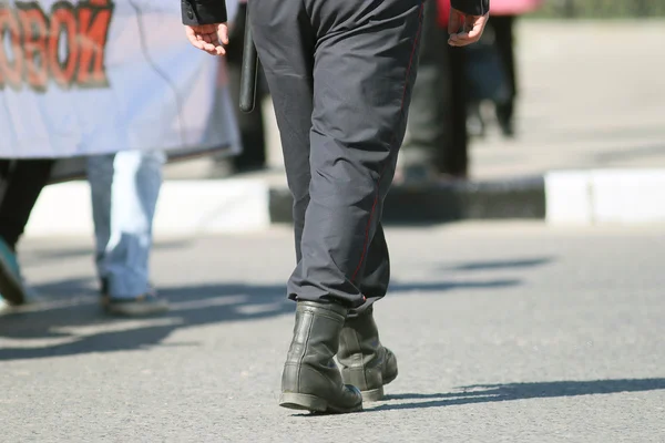 Policeman boots — Stock Photo, Image