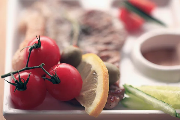 Meat on plate — Stock Photo, Image