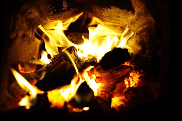Texture of fire on a black background — Stock Photo, Image