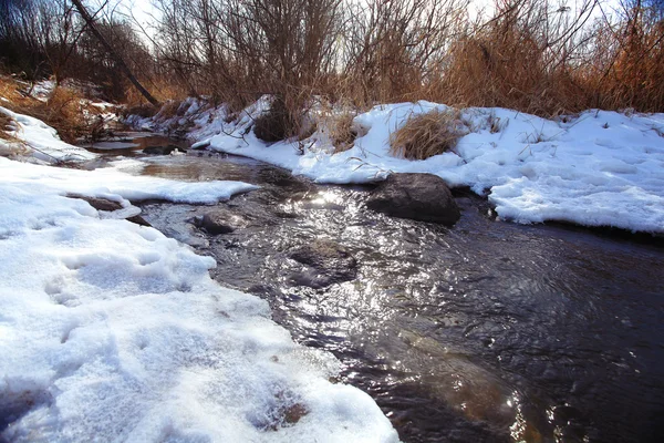 Spring creek isvatten — Stockfoto
