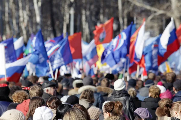 Vologda Russia Marzo Manifestazione Sostegno Del Popolo Ucraino Della Crimea — Foto Stock