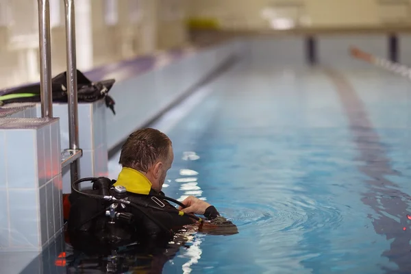 Diver in pool — Stock Photo, Image