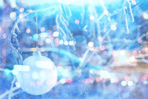 冬季背景灯 圣诞彩灯 — 图库照片