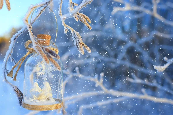 Donuk Arkaplan Ile Kaplı Dallar Soyut Kış Aralık Görünümü — Stok fotoğraf