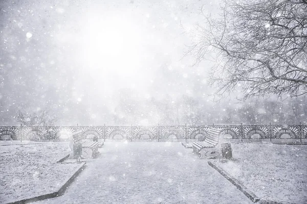 Città Strada Nevicata Sfondo Inverno Paesaggio Astratto Vista — Foto Stock