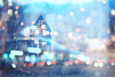 Soyut kış arkaplanı Bokeh ışıkları
