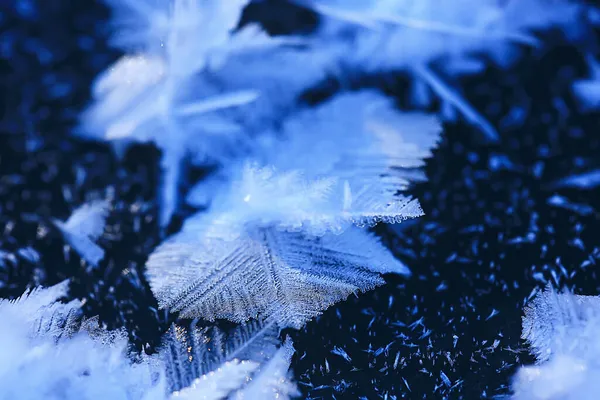 Abstrakcyjny Zima Tło Hoarfrost Mróz Lód Śnieg Sezonowe — Zdjęcie stockowe