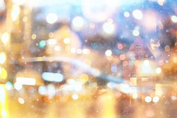 Abstract Winter Achtergrond Bokeh Lichten Kerst — Stockfoto