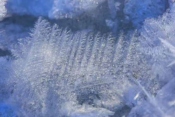 Abstrakte Winter Hintergrund Raureif Frost Eis Schnee Saisonal — Stockfoto