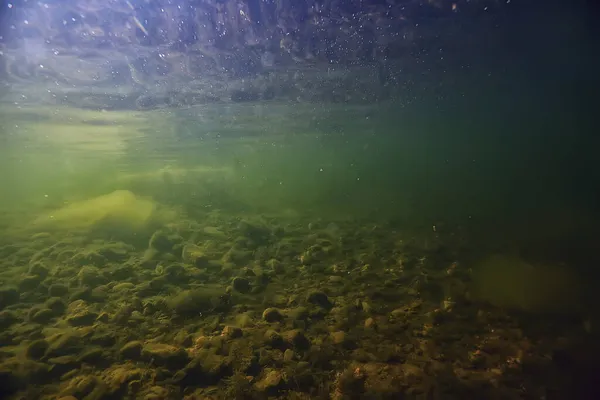 Podwodne Świeże Wody Zielone Tło Promieni Słonecznych Pod Wodą — Zdjęcie stockowe