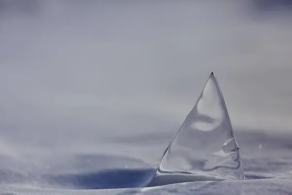 Pedazo Hielo Baikal Sobre Hielo Naturaleza Invierno Estación Agua Cristalina — Foto de Stock