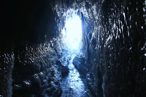 Led Jeskyně Zima Mražené Příroda Pozadí Krajina — Stock fotografie