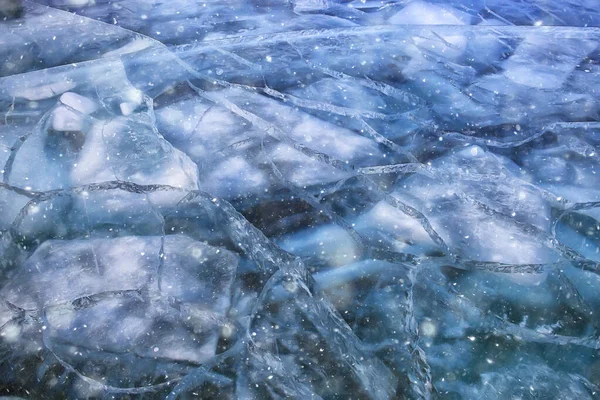 Textura Hielo Grietas Baikal Fondo Abstracto Invierno Hielo Transparente Azul —  Fotos de Stock