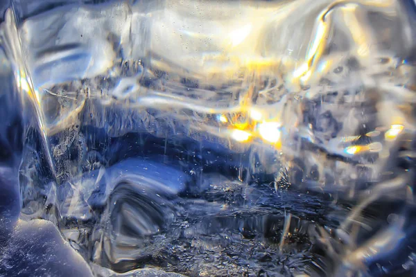 Kus Ledu Bajkal Ledu Příroda Zimní Sezóna Křišťálová Voda Transparentní — Stock fotografie