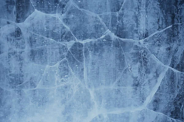 Textura Hielo Grietas Baikal Fondo Abstracto Invierno Hielo Transparente Azul — Foto de Stock