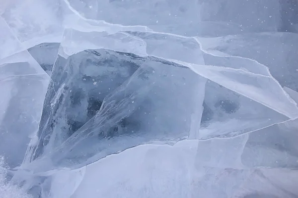 Textura Hielo Grietas Baikal Fondo Abstracto Invierno Hielo Transparente Azul —  Fotos de Stock