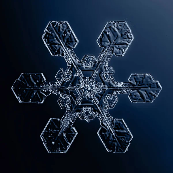 Sneeuwvlok Kristal Macro Foto Natuurlijk Object Winter Ontwerp — Stockfoto