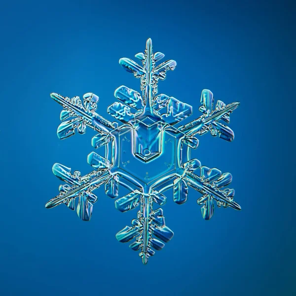 Snowflake Crystal Macro Photo Natural Object Winter Design — 스톡 사진