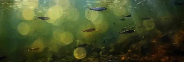 수심에 물고기 떼가물 — 스톡 사진