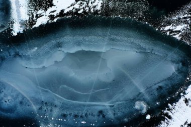 doku buzlu üst görünümü şeffaf soyut arkaplan kışını çatlatır